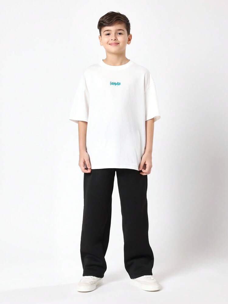 Oversized T-Shirt With Graffiti Logo Print