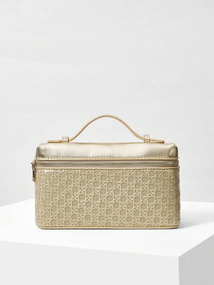 PU LEATHER ZIPPER TOTE BAG