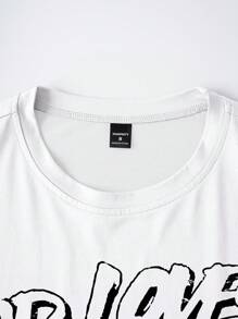 PAVTROS 男士休闲骷髅标语印花T恤和短裤套装，夏季男士图案T恤和短裤套装上帝爱世界服装套装万圣节2025