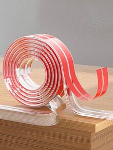 1pc Transparent Edge Guard Bumper Strip For Home Wall, Window Sill, Table, Desk, Anti-Collision Softening Protector With Silicone Adhesive - White - View 2