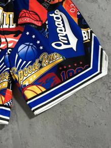 SHEIN Bolty Tween Boys' Casual Versatile Comfortable Basketball Graphic Print Loose Knit Shorts, Suitable For Commuting, School, Daily Casual, Travel, Sports, Spring/Summer/Fall/Winter, Back To School Season - Multicolor - View 5