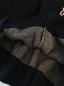 GlowEve CURVE Cárdigan de manga larga con cuello en V y estampado de cadena, informal para otoño/invierno, talla grande - Negro - Ver 10