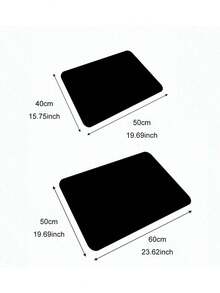 1pc Solid Black Printed Laundry Mat, Non-Slip & Waterproof Washhouse Decor, Vintage Pattern Floor Mat For Laundry Room, Kitchen, Bathroom - Black - View 2