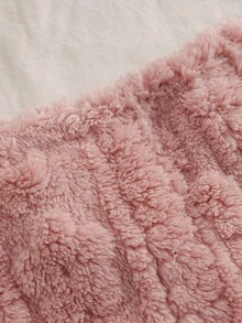 女婴柔软舒适毛绒面料长袖上衣和裤子家居服，粉色 - 粉色 - 查看 7