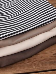 SHEIN Genkimix Kids 男童条纹高领 T 恤，舒适百搭休闲返校时尚