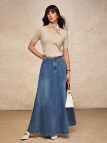 House of One Old Money Round Neck Bishop Sleeve Casual Sweater Top Women Fall Winter Fall Outfits Business Professional Women Business Casual Woman