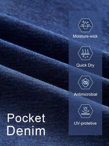 Women's Cargo Pocket Pleated Wide Leg Loose Casual Denim Pants Outdoor Pants For Hiking Sun Protection Lightweight Quick Dry - Blue - View 9