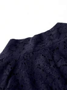 Irokai 宽松长袍、花卉提花腰带装饰吊带裙浴衣套装 - 藏蓝色 - 查看 7