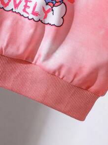 SHEIN 渐变卡通动物印花女婴卫衣，可爱动物印花时尚休闲街头服饰，适合初秋 - 彩色 - 查看 6