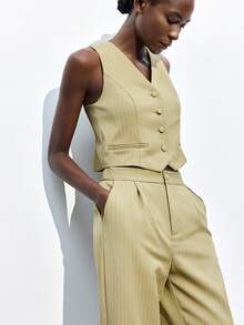 Maija Chaqueta de traje de mujer de solapa a rayas verde, de corte único, nueva para otoño/invierno 2025. Elegante y chic para el transporte urbano, uso diario, romántico, casual, años 90, Navidad, Año Nuevo, Acción de Gracias, fiestas, playa, graduación. Versátil y adecuada para invitados de boda, anfitriones, citas, fiestas, conciertos, brunch, aeropuerto - Verde - Ver 2