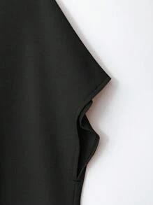 Rusticease 2 pièces Ensemble Top à manches chauve-souris et pantalon de couleur unie pour femmes. Ensemble deux pièces avec pantalon large. Ensemble décontracté deux pièces pour femmes. Tenue deux pièces pour femmes, AUTOMNE - Noir - Voir 4