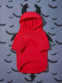 PETSIN 1 pieza Sudadera con capucha para mascotas con diseño de oreja 3D de demonio de Halloween