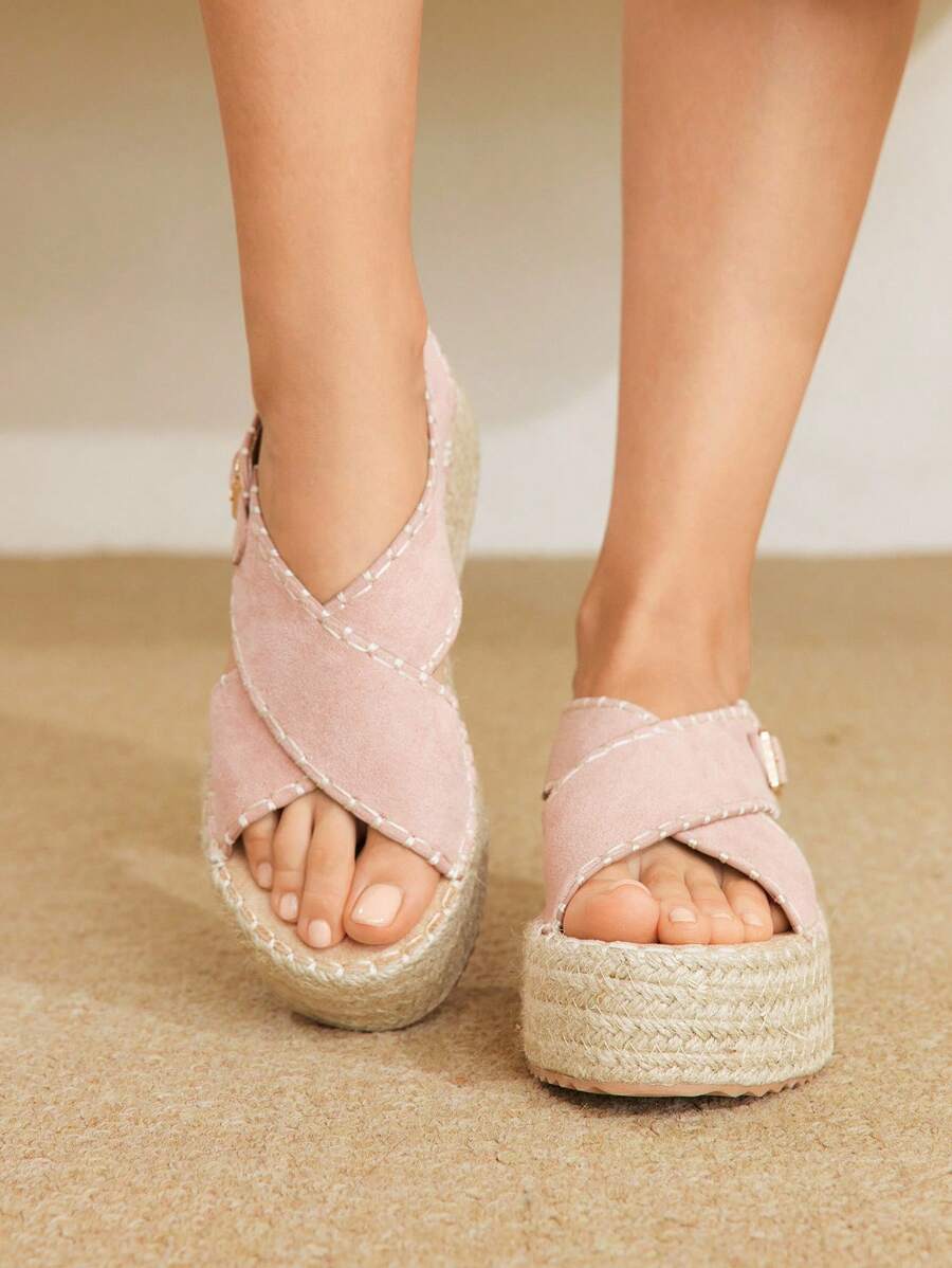 Styleloop Women's Wedge Thick Bottom Woven Sandals, Bohemian Style Thick Sole Shoes, Suitable For Halloween, Christmas, Party