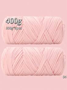 400克（200克*2），2绞装优质高弹布条纱线，适用于手工编织包袋、篮子、地毯、鞋子、各种家居用品和DIY手工艺品，有多种颜色可供选择 - 2卷布條 - 查看 8