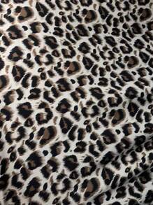 SHEIN LUNE Vestido midi con estampado de leopardo y lazo delantero para mujer - Multicolor - Ver 8