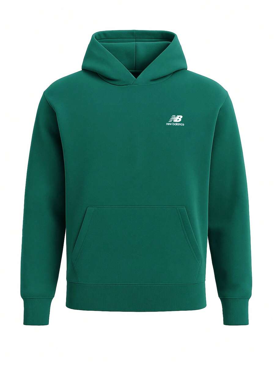 New Balance Hoops Fleece Hoodie - TEAM FOREST GREEN (334) - Green - View 1