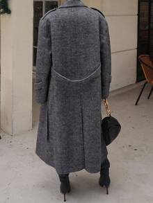 DAZY Áo khoác dài nữ, màu xám thu/đông - Xám - Xem 5