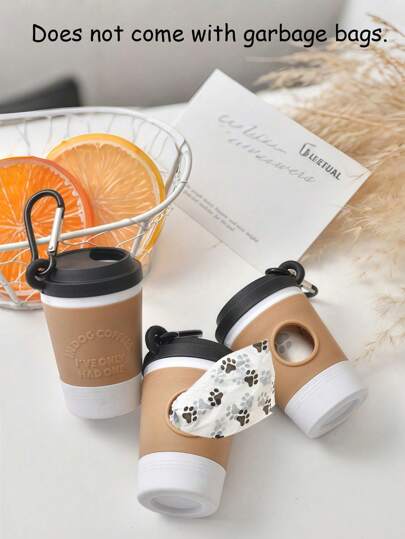 Coffee Cup Pet Waste Bag Dispenser Portable Outdoor Dog Walking Poop Bag Storage(There Are No Trash Bags)