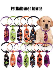 PETSIN 1pc Random Halloween Cat & Dog Printed Bow Tie For Pet
