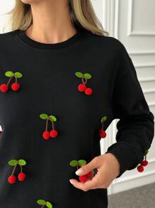 EURMUSE 樱桃刺绣卫衣——甜美时尚。俏皮樱桃细节卫衣——舒适又不失可爱。可爱樱桃图案卫衣——清新柔美。柔软樱桃点缀卫衣——日常魅力。可爱樱桃卫衣——趣味与舒适的完美结合。 - 彩色 - 查看 5