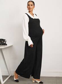 MaterniWear Office,Business Casual Woman,Fall Clothes,Autumn Clothes,Maternity Autumn Clothes Maternity Maternity Fashionable Versatile Solid Color Wide Leg Jumpsuit