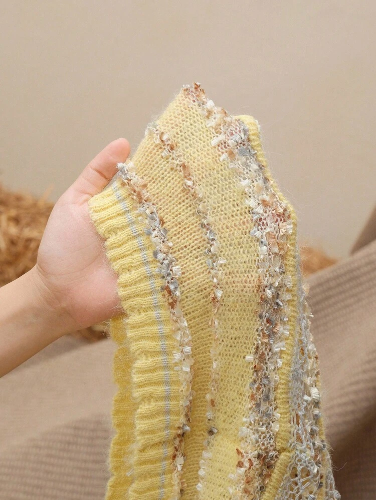 Women's Fashion Hollow Out Design Casual Knit Sweater