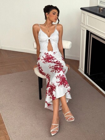 Roylia Women's Retro Style Printed Skirt