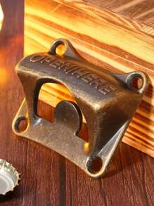 1 件复古铁质啤酒开瓶器，方形古铜色壁挂式酒吧配件 - 銅色 - 查看 5