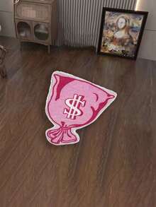 SHEIN 1Pc Pink Money Purse Pattern Carpet, Wealth Attracting Rug, Creative Personalized Carpet, In-Style, Sweet Girl Carpet, Multifunctional Fashion Creative Home Carpet, Living Room Rug, Bedroom Rug, Entrance Mat, Kitchen Rug, Bathroom Mat, Gaming Room Rug, Study Room Rug - Multicolor - View 2