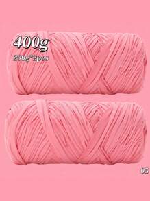 400克（200克*2），2绞装优质高弹布条纱线，适用于手工编织包袋、篮子、地毯、鞋子、各种家居用品和DIY手工艺品，有多种颜色可供选择 - 2卷布條 - 查看 9