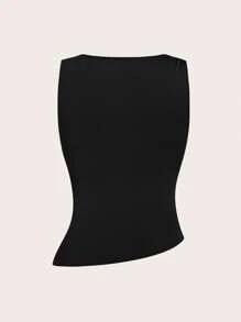 Sweetra 3 件套加大码优雅无袖圆领纯色修身休闲吊带背心 - 彩色 - 查看 11