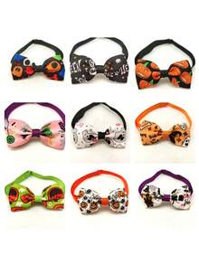 PETSIN 1pc Halloween Colorful Print Adorable Pet Bow Tie, Random Delivery For Cats & Dogs - Multicolor - View 7