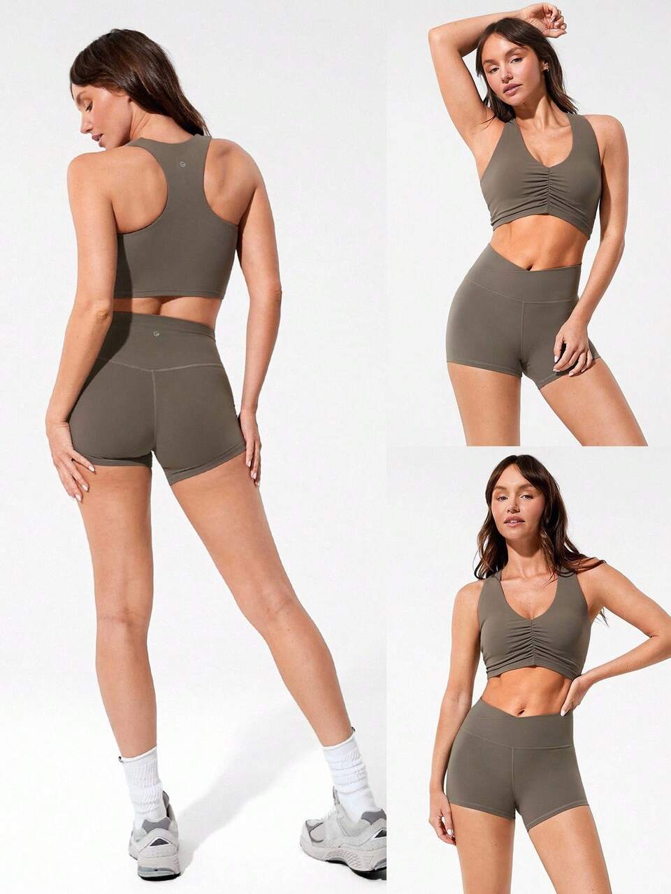 FeatherFit™ Ruched Racerback Sports Bra