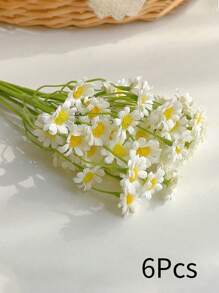 6 件/12 件高端奢华 Ins 风格洋甘菊和雏菊人造花束，家居和摄影装饰，适用于餐桌和客厅复活节 - 白色 - 查看 12