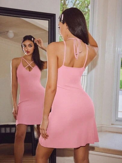 Lowkey Lull 女士舒适细肩带睡裙，粉色，性感