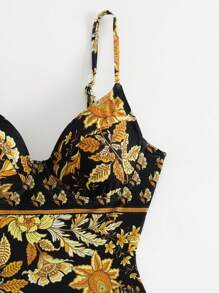 Swim Chiccia New Summer Printed Push-Up Underwire One-Piece Swimsuit - Multicolor - View 8