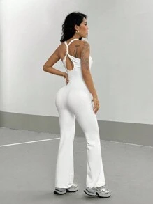 StreetHx Women's Sleeveless Backless Jumpsuit, Streetwear Style, Summer - White - View 7