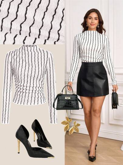 SHEIN Clasi Camiseta casual de manga larga con estampado de leopardo para mujer, ropa de mujer para otoño, disfraz de leopardo