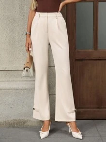 EMERY ROSE Women's Casual Elegant Business Pocket Suit Pants Cream Pants Pants For Women Flare Jeans Women's Pants Teacher Outfits For Women Fall Clothes For Women Business Casual Woman Office Outfits For Women