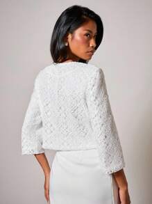 COSMINA Women's Fashionable And Elegant Thin Blazer Jacket For Commuting In Fall/Winter - Beige - View 2