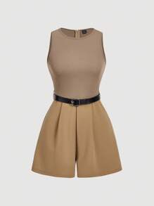 SHEIN MOD Mono de tirantes vintage negro de los 70 con cinturón a juego - Perfecto para el estilo de dinero antiguo, atuendos para ir al trabajo, estilo universitario, ropa casual, atuendo occidental, ropa de oficina y atuendos para el aeropuerto