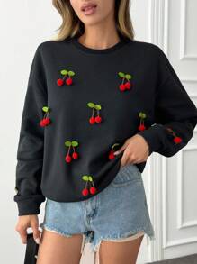 EURMUSE 樱桃刺绣卫衣——甜美时尚。俏皮樱桃细节卫衣——舒适又不失可爱。可爱樱桃图案卫衣——清新柔美。柔软樱桃点缀卫衣——日常魅力。可爱樱桃卫衣——趣味与舒适的完美结合。 - 彩色 - 查看 1