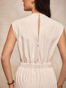 House of One Pleated High Neck Solid Sleeveless Pockets Jumpsuits Women Casual Old Money Fall Women Clothes Elegant Office Business Summer Autumn Elegant Jumpsuit Sleeveless Jumpsuit Wide Leg Jumpsuit Fall Outfits Business Professional Women Business Casual Woman