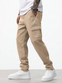 Manfinity Homme Men Flap Pocket Side Cargo Jeans