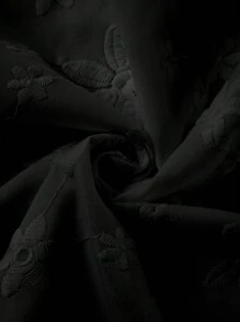 Linhara 大码女式时尚休闲网眼刺绣衬衫