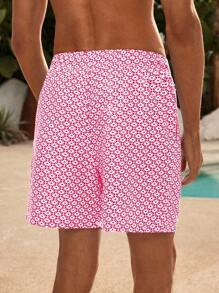 Zalmeno Men's Casual Allover Print Beach Shorts - Multicolor - View 2