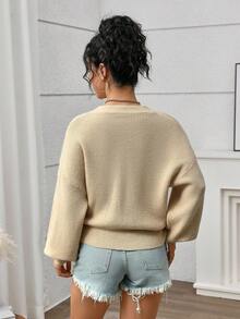 INAWLY Women's Fashion Wrap Tie Long Sleeve Cardigan - Apricot - View 2
