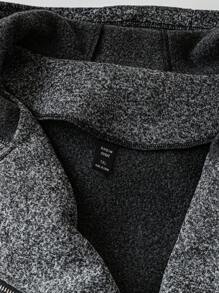 EMERY ROSE Women's Casual Zip-Up Hooded Jacket With Color Block Design Fall Winter Cloth For Women Autumn - Dark Grey - View 3