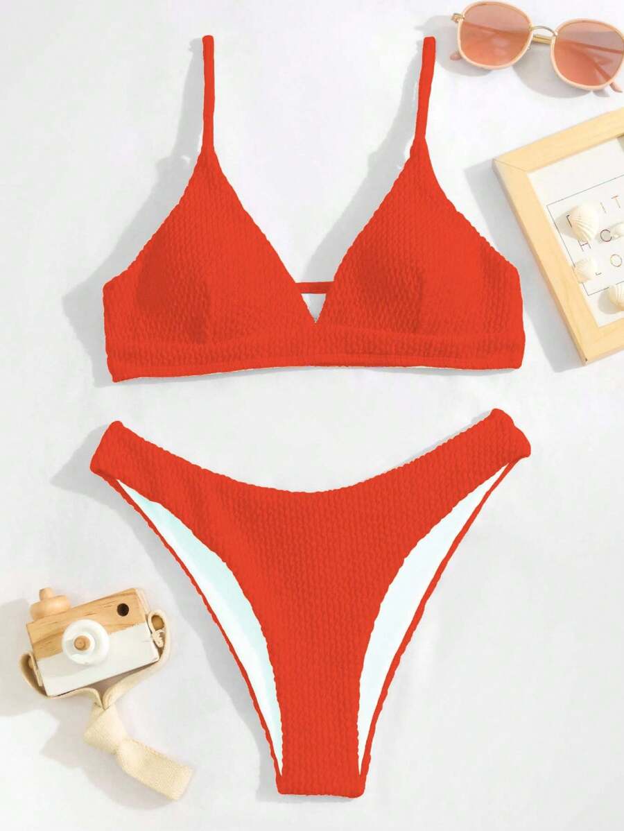 Swim Basics Beach Summer Outfits For Women - Bikini Sets - Orange - View 1