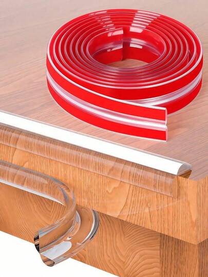 1 pieza Tira protectora de borde transparente para pared, alféizar de ventana, mesa, escritorio, protector amortiguador anti-colisión con adhesivo de silicona